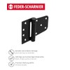 Gedotec Self-closing hinges for screwing on, 1 piece, black door