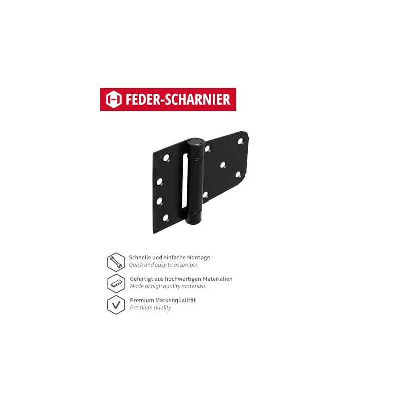 Gedotec Self-closing hinges for screwing on, 1 piece, black door
