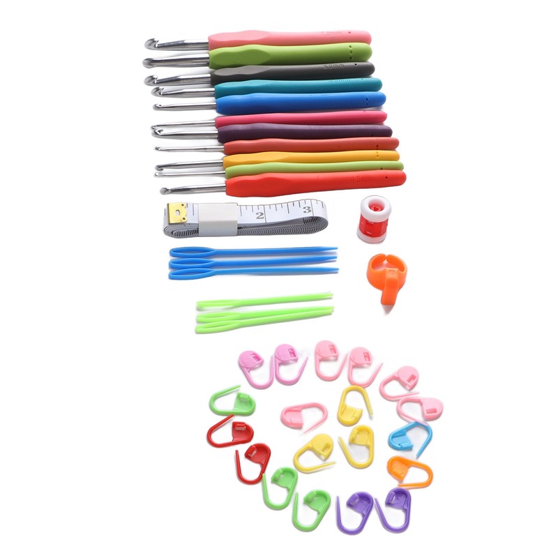 Crochet Hooks Set Soft Handle Crochet Hand Knitting Needles Art