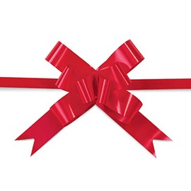 Pack of 100, 2" Hot Red Butterfly Pull Bow for Jewelry Box, Small Gift Box and Small Gift Bag, Made in USA