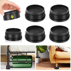 Yookwutar 4 Pack Furniture Risers 1 Inch, Adjustable Bed Risers Heavy Duty for Table Desk Couch Chair Sofa Cabinet Bed Frame Dorm, Round Stackable Table Leg Risers Lift Height 1", 2" or 3", Black