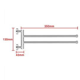 PHOEWON Swivel Towel Rail Chrome Stainless Steel Bath Rack Wall Mounted Towel Rack Holder with 2 Swivel Bars, Swing Towel Holder for Kitchen, Bathroom, Toilet