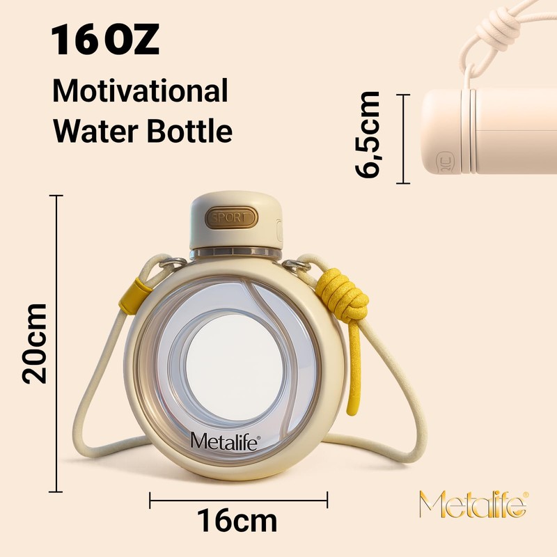 METALIFE Circular Sports Water Bottle – Green, 700ml, Leakproof with