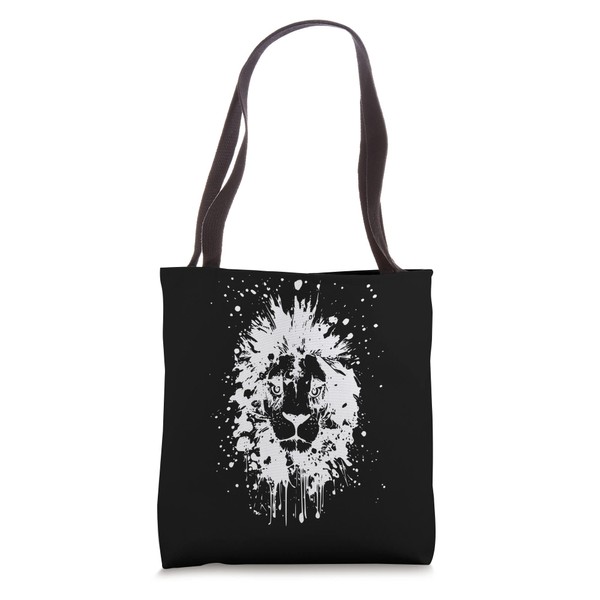 Ink Dripping Lion Tote Bag