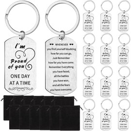 Landical 12 Sets Sober Anniversary Keychains Sobriety Gifts Recovery Gifts for Men Women Keepsakes Aa Recovery Gifts Proud of You Alcoholics Anonymous Keepsake Gifts