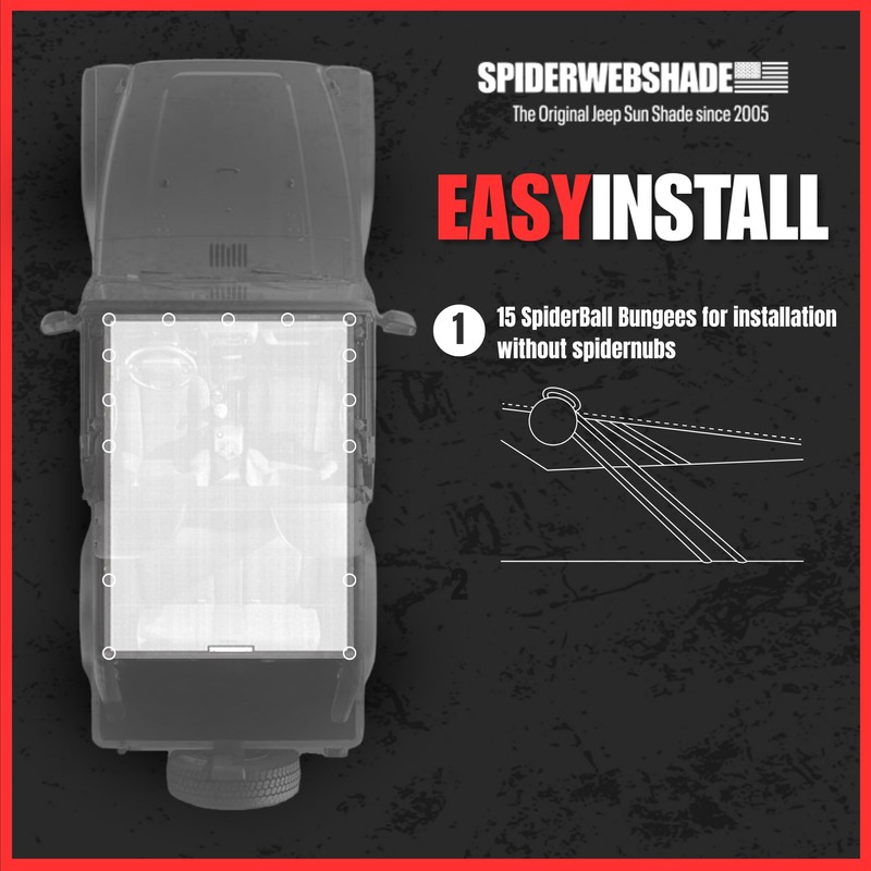 SPIDERWEBSHADE Original TJ Full Sunshade Top (1997-2006) Compatible with Jeep