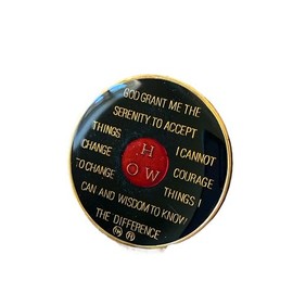 4 Year AA Medallion Metallic Black How Tri-Plate Sobriety Chip