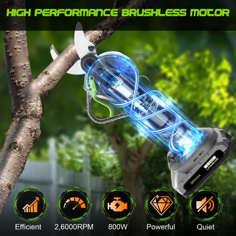 2 In 1 Pole Pruning Shears Cordless, Electric Pruning Shears