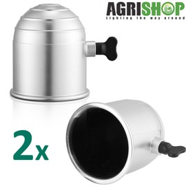 AGRISHOP 2X Anhänger Anhängerkupplung Abdeckung Kunststoff Silber Φ50mm Kugelkopf Abdeckung mit Schloss