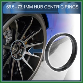 Motoforti Hub Centric Rings,66.5mm ID 73.1mm OD Car Wheel Hubrings ABS Plastic Black,4pcs Long-lasting