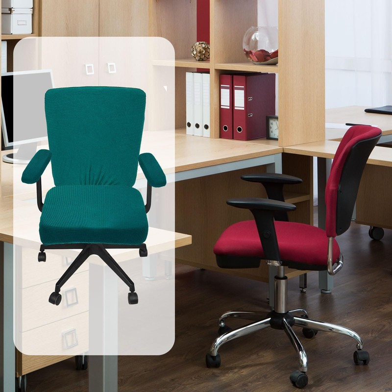 sourcing map Office Chair Covers, Stretchable Rotating Chair Slipcover Desk