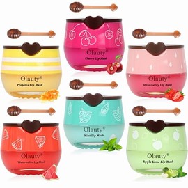 6 piezas de bálsamo labial de abeja, mascarilla labial de miel, mascarilla labial de propóleo, bálsamo labial hidratante nocturno con aplicador, mascarilla labial nocturna hidratante, previene