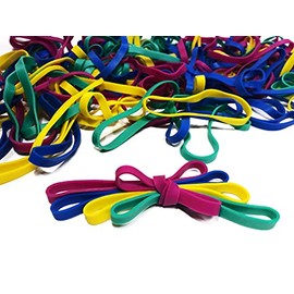Rubber Bands, Size 64 (3 1/2" x 1/4"), Colored Latex Free Rubber Bands, Stretchable Rubber Band Office Supplies, Elastic Bands for Files Bank Paper Bills Money, Office or Home use, 50g Bag