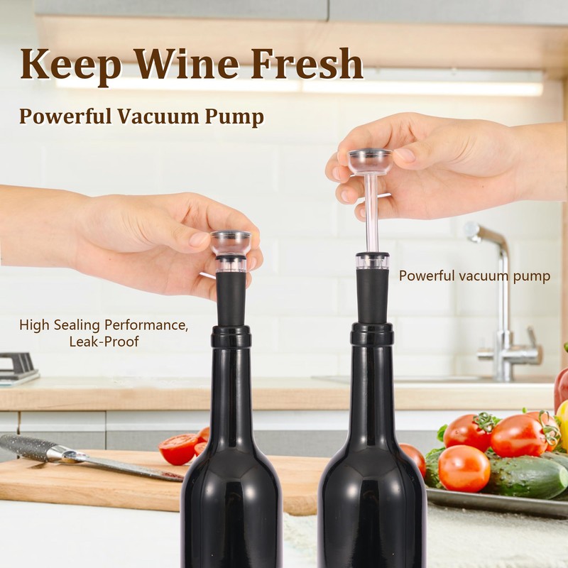 QONYFONE Wine Bottle Corkscrew Opener, Vertical Lever Corkscrew 5-Piece Set,