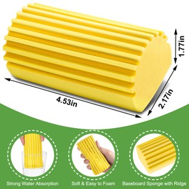 Jeymei Jeymei 4-Pack Damp Clean Duster Sponge, Sponge Cleaning Brush, Duster for Cleaning Blinds, Glass, Baseboards, Vents, Railings, Mirrors, Window Track Grooves and Faucets, Gray and Yellow
