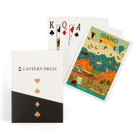 Lantern Press Idaho, The Gem State, Geometric, 2 (52 Playing Cards, Poker Size Card Deck with Jokers)