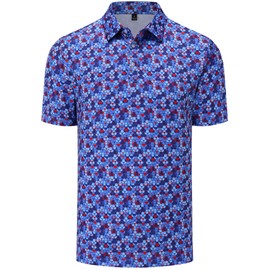 Mens Golf Polo Shirts Short Sleeve Moisture Wicking Dry Fit Performance Casual Funny Golf Polo Shirts for Men