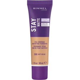 Rimmel Stay Matte Foundation Soft Beige 1 - Botella De 28 G