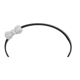Wedding Prom Rhodium Crystal Pave Bow Headband