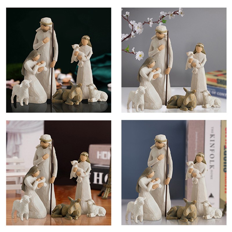 6PCS Resin Figures Fine Workmanship Art Ornaments for Household Office