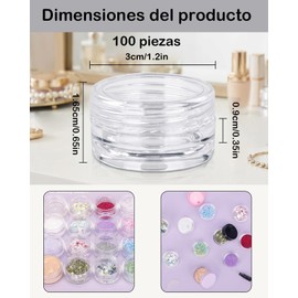 100 Piezas Frascos De Plastico Con Tapa, Envases De Plastico Con Tapa, Frascos De Viaje De Plástico Transparente, Botellas Pequenas Para Uso Domestico Y Comercial, Adecuado Para Líquidos Y Polvo(3 ML)