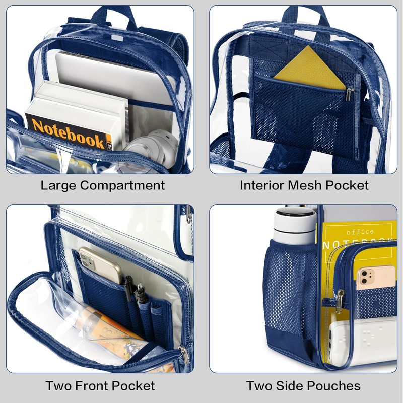 PAMANO Clear Backpack Heavy Duty Transparent See Through Bag for