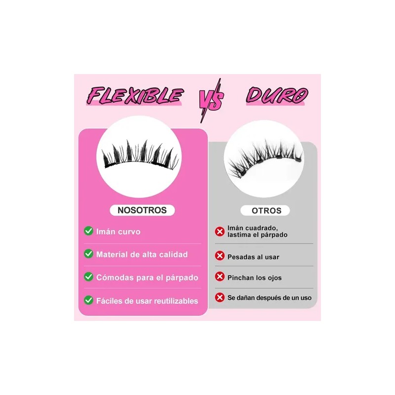 Kit De Pestañas Magnéticas Zynlora® Con Aplicador y 2 Pares
