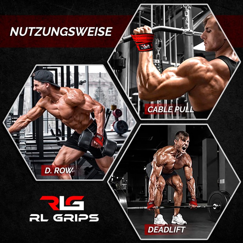 RL Grips™ Straps 8 for Professional Weightlifting and Powerlifting -