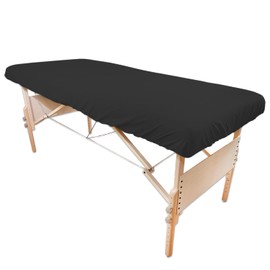 Tranquility Microfiber Massage Table Fitted Sheets by Body Linen- Lightweight, Durable Fitted Sheets for Massage Table & Spa. Wrinkle Free, Secure Fitting, Soft & No Pilling- (1 Pack, Black)
