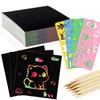 90-Piece Rainbow Scratch Art Paper Set for Kids, 3.35 x