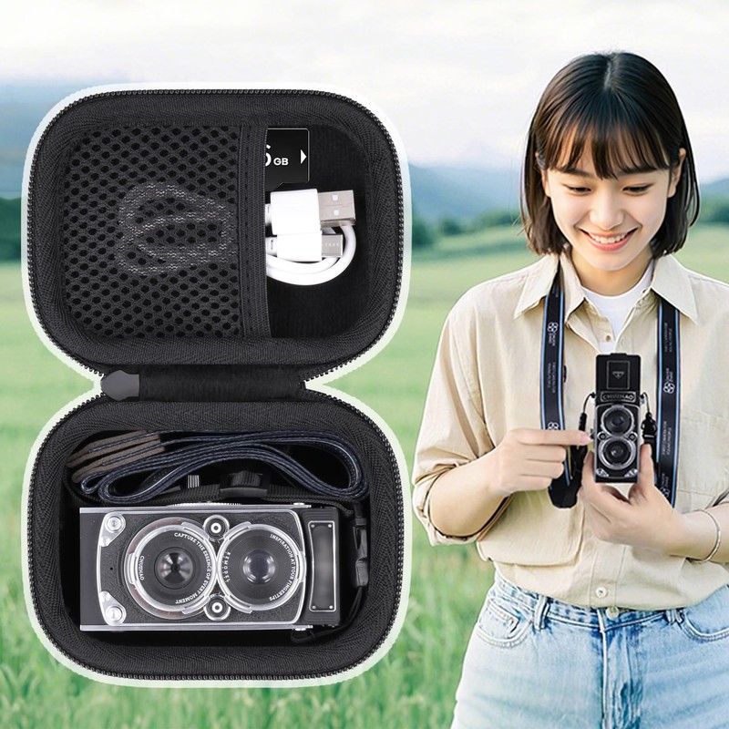 (Case Only) CHUZHAO Vintage Mini Digital Camera Storage Case for