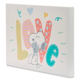 Open Road Brands Peanuts Snoopy Love Gallery Wrapped Canvas Wall Decor - Adorable Snoopy Wall Art for Kids' Bedroom or Nursery