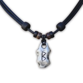 HANA LIMA Viking Necklace Berkana Rune Leather Necklace Viking Jewellery, Leather, 0