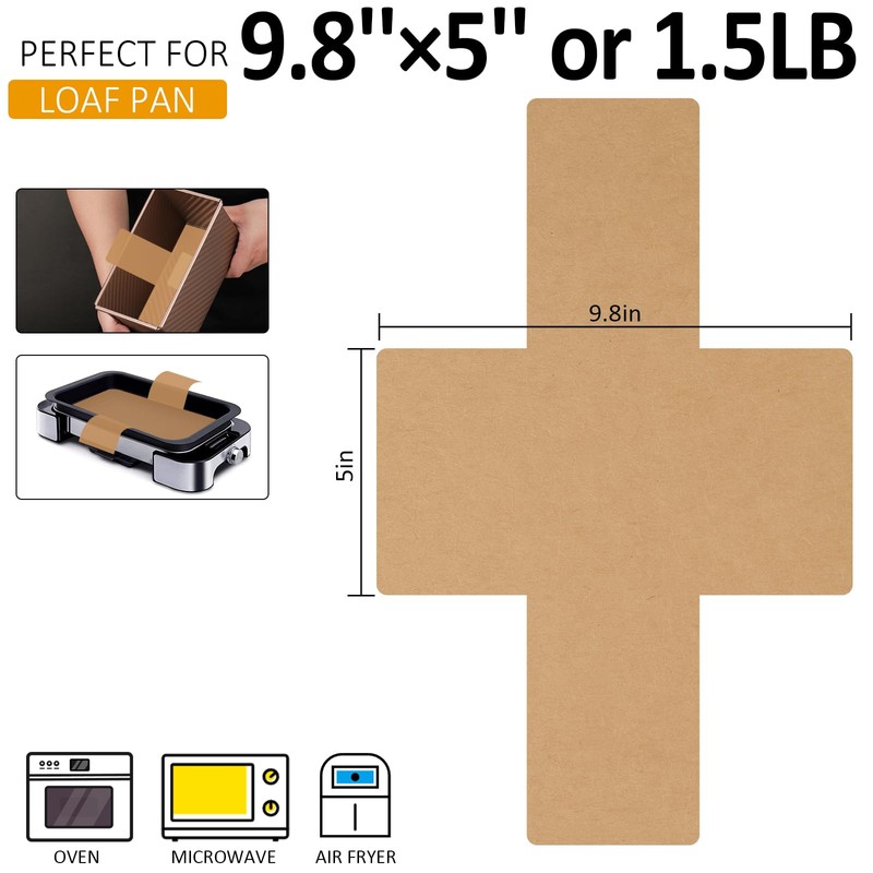 100 Sheets Loaf Pan Liners, Non-Stick Parchment Paper for Baking