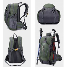 HiGe Mountaineering Backpack, Lightweight, Waterproof, Outdoor, Hiking, Large Capacity, Earthquake, Breathable, Multi-functional Bag, Equipped with Various Pockets, Outdoor Bag, Travel Bag, Breathable