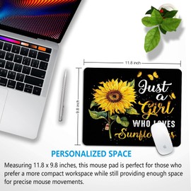 Cindasun Tapete de mouse inspirador con girasol, colorido tapete de mouse para computadora de oficina con bordes cosidos, antideslizante, lavable, diseño personalizado, 11.8 x 9.8 x 0.1 pulgadas