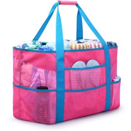 oscaurt Beach Bag, Extra Large Beach Bags for Women Waterproof Sandproof, Mesh Beach Tote Bags Pool Bag Beach Essentials