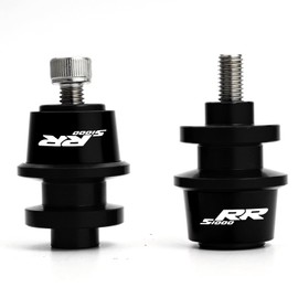 MOWOK Fit For S1000RR S1000 RR HP4 S 1000 RR 1000RR 2PCS 8MM SwingArm Sliders Spools Motorcycle Accessories CNC Swing Arm Stand Screw (Black)