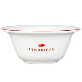 Fendrihan Porcelain Shaving Bowl, Hand-Painted Red Rim
