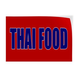 genetic/unbranded Decal Stickers Thai Food (Red Blue) Food Fair Business Vinyl Store Sign Label - 24x18inches