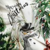 MZYZAF Farmhouse Christmas Forest Shower Curtain Winter Snowman, 70X70Inch
