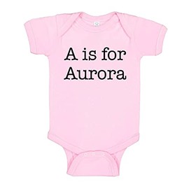A is for Aurora Baby Infant One Piece Bodysuit 6 Months Light Pink