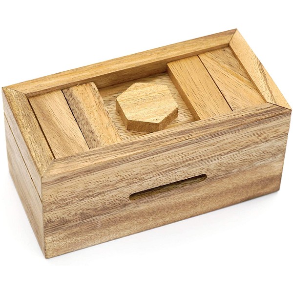 Puzzle Gift Case Box and Magic Cards Case Holder with Hidden Compartments in Unique Wooden Boxes to Challenge Mind Puzzles and Use as Intelligence Gift Box for Money Secret