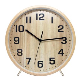ALEENFOON 10 Zoll Holz Uhr Modern Leise Wanduhren Tischuhr für Wohnzimmer Küche Ohne Tickgeräusche Innenuhr Nicht Tickende Wanduhren Hängende Uhr (Hölzern)
