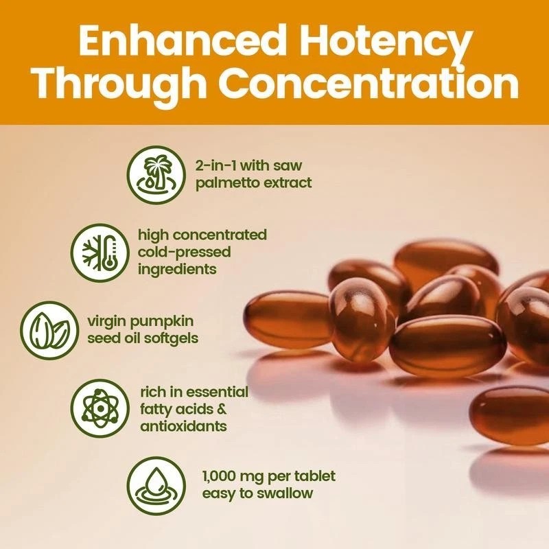 Unbranded Pumpkin Seed Oil 1000mg with Saw Palmetto 300 Softgels