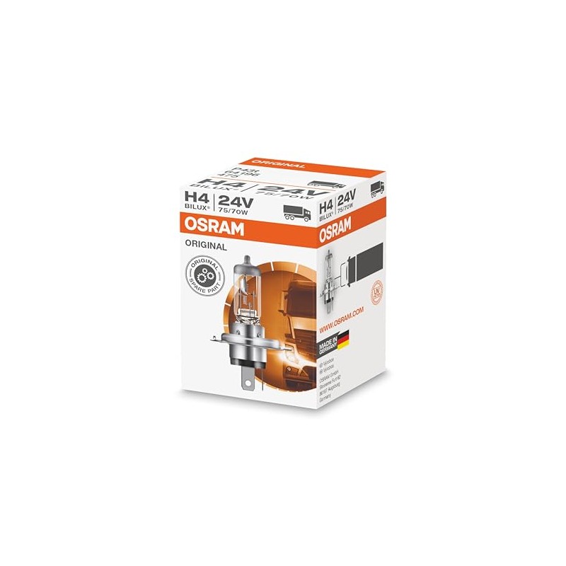 Osram 64196 lamp, H4, 24V, 75/70W, P43t, 1 piece in