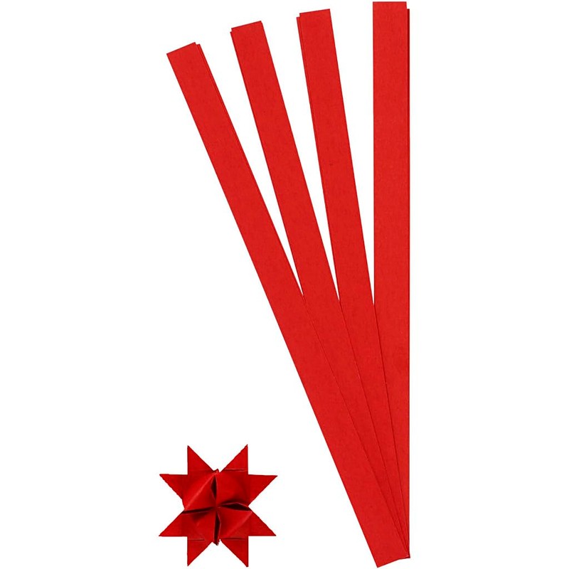 Paper Star Strips, W: 15 mm, D: 6,5 cm, red,