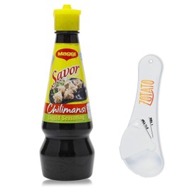 Chilimansi Liquid Seasoning 4.59 fl oz – Tangy Filipino Flavor Bundle with 5-in-1 Adjustable Measuring Spoon – Perfect for Rice, Meats, Marinades & Dips