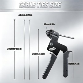 300PCS Cable Ties Kit, 11.8 Inch Heavy Duty Silver Metal Zip Ties
