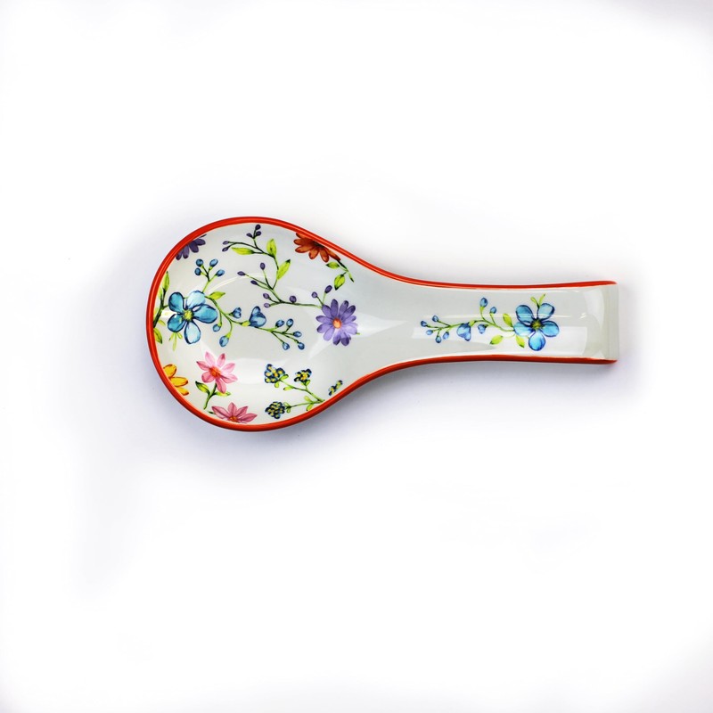 Euro Ceramica Charlotte 3-Piece Table Accessory Set, Watercolor Floral Design